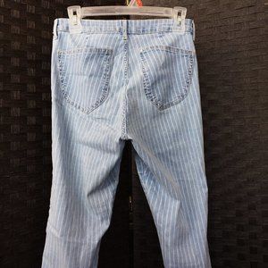 High Waist Light Wash Pin Stripe Jeggings